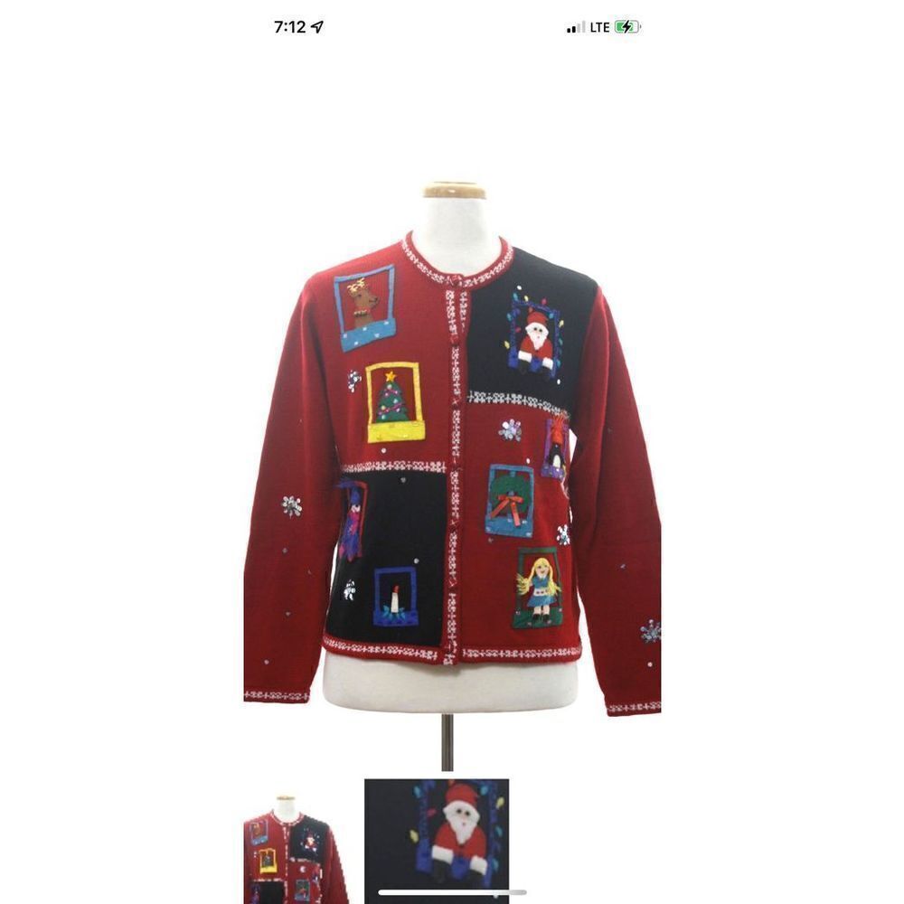 Karen Scott Christmas Cardigan Sweater Medium